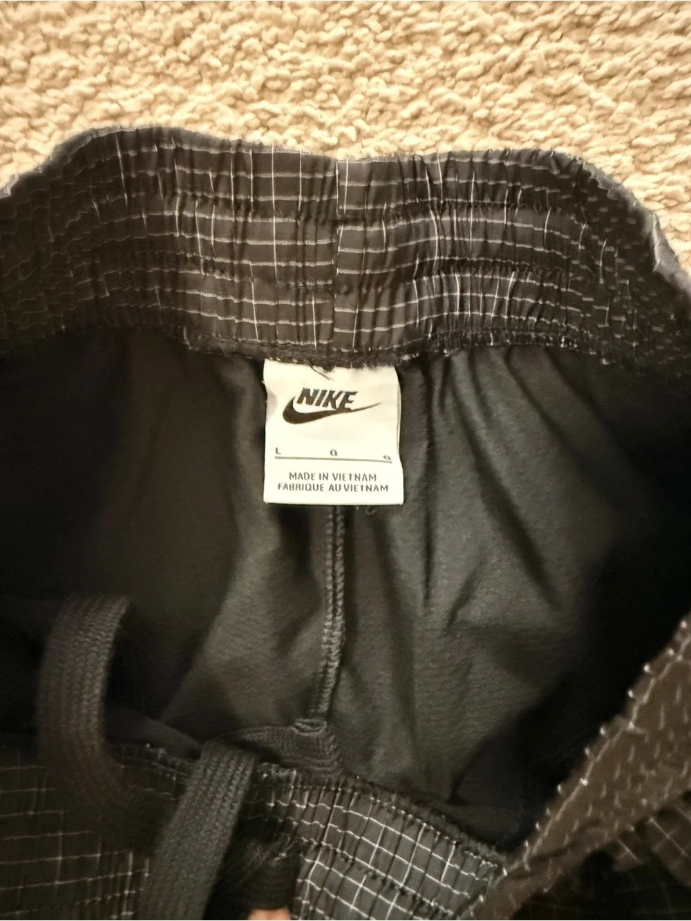 Nike Kids Black & Gray Cargo Joggers with White Swoosh